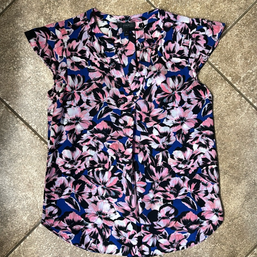 j crew flower top